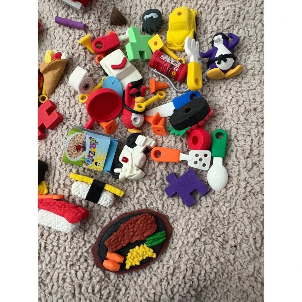 Mixed Lot 3D Puzzle Erasers Food Sushi Vehicles Animals Kawaii Novelty Toys
